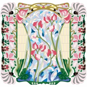 ボタニカルパズルぬりえ 【01】玻璃彩 完成見本