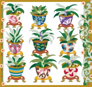 ボタニカルパズルぬりえ 【03】江戸鉢ノヲト 完成見本