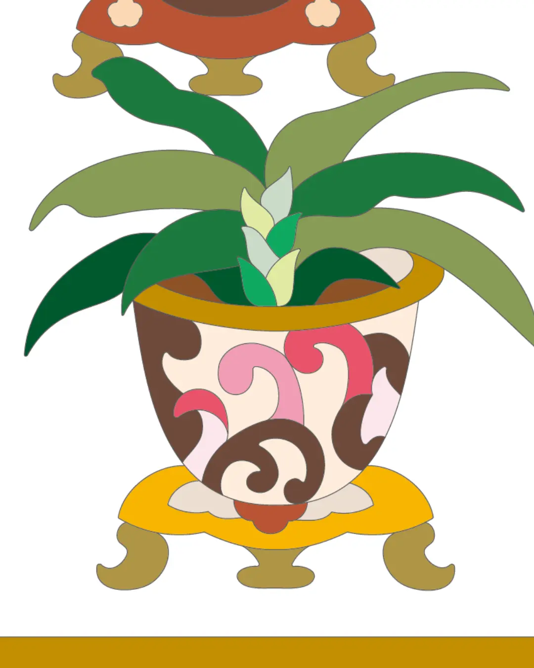 ボタニカルパズルぬりえ 【03】江戸鉢ノヲト 完成見本 中央下