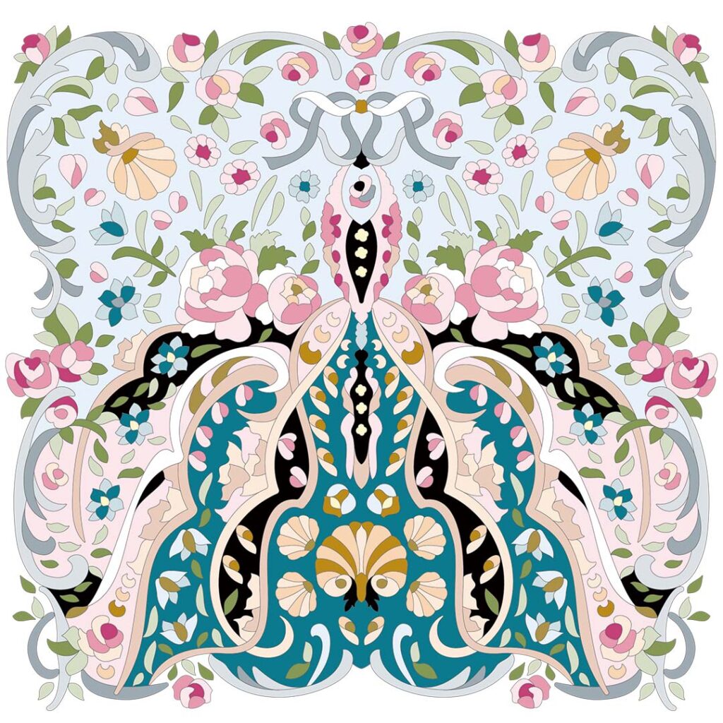 ボタニカルパズルぬりえ 【05】ロマンスしましょ 完成見本