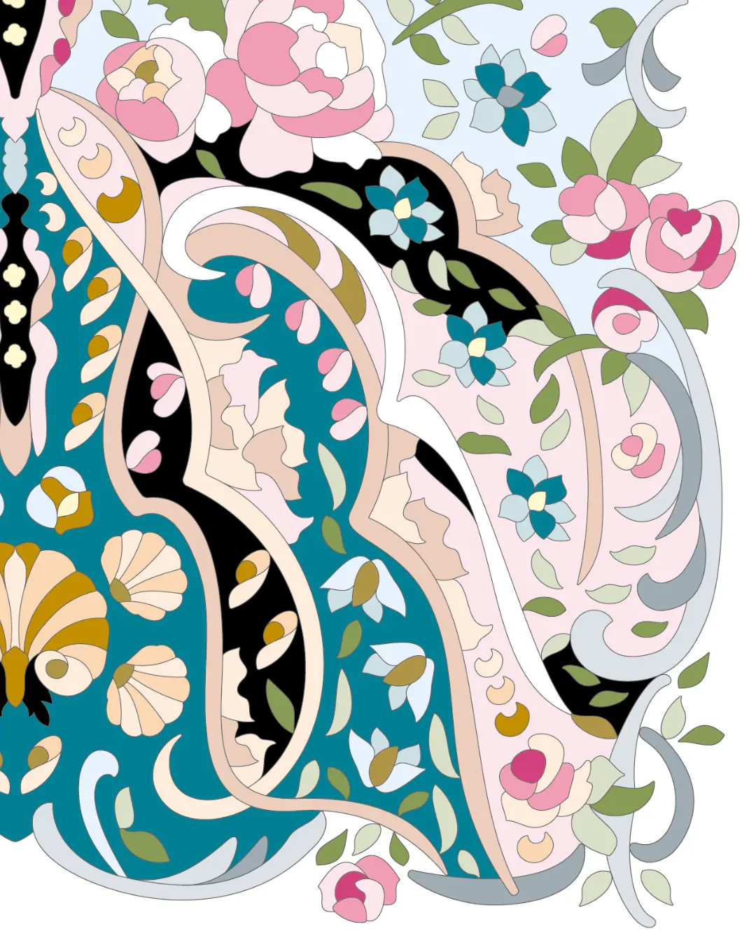 ボタニカルパズルぬりえ 【05】ロマンスしましょ 完成見本 右下