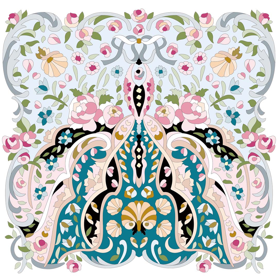 ボタニカルパズルぬりえ 【05】ロマンスしましょ 完成見本