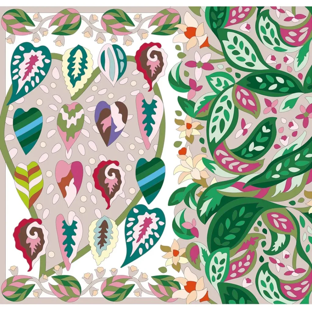 ボタニカルパズルぬりえ 【06】斑葉コレクション完成見本