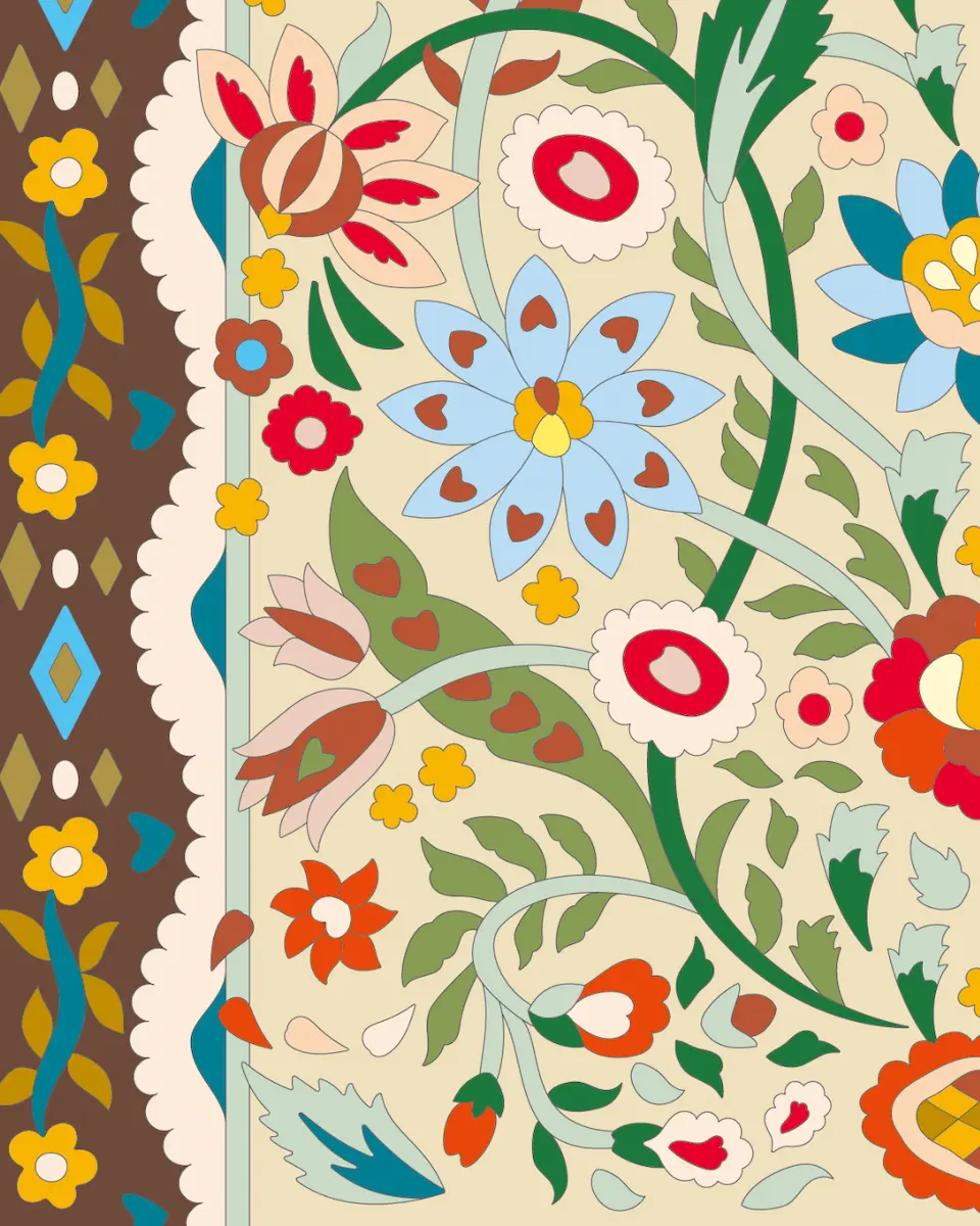 ボタニカルパズルぬりえ 【07】プシュリ 完成見本 左下