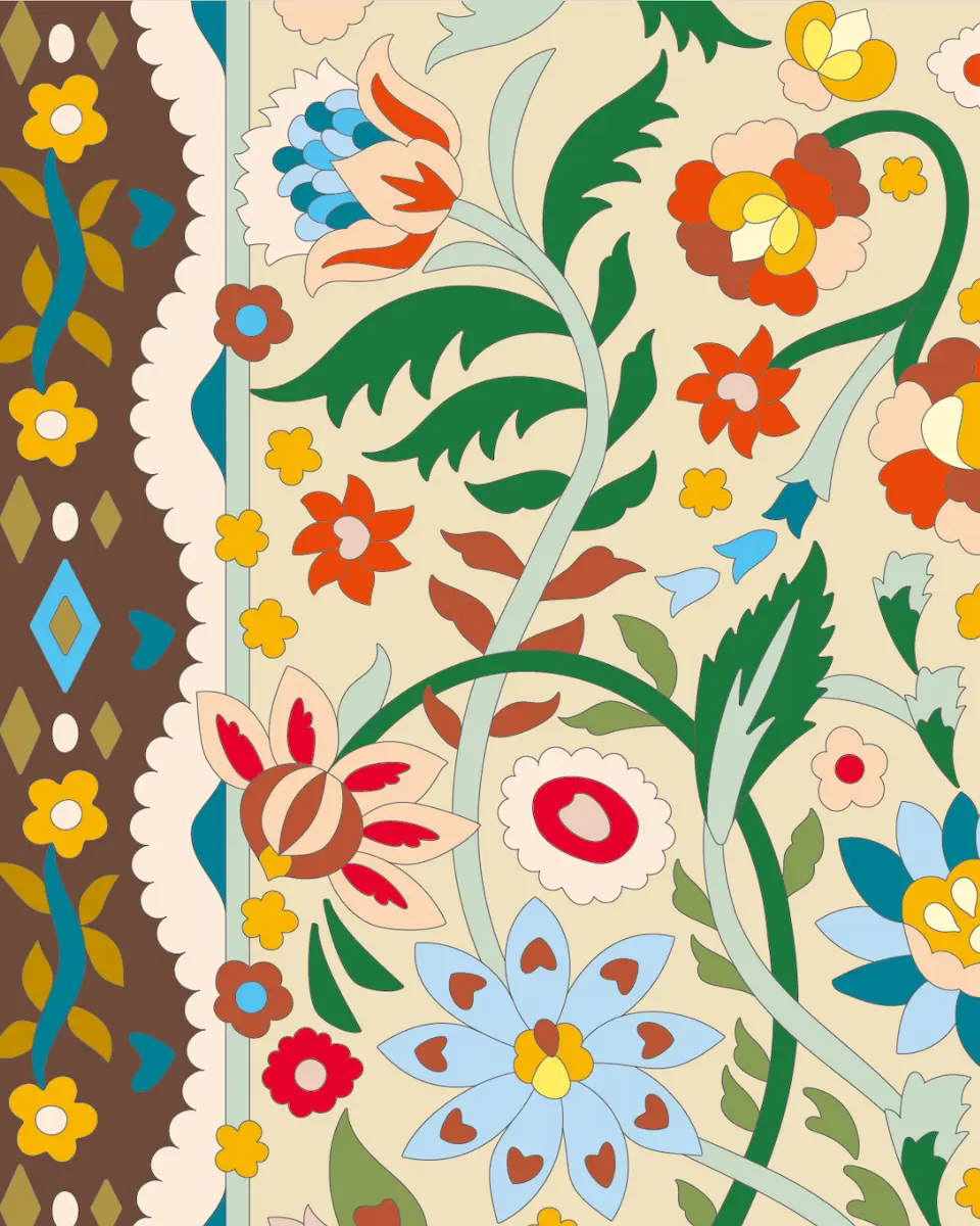 ボタニカルパズルぬりえ 【07】プシュリ 完成見本 左上