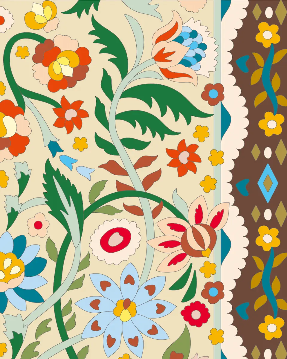 ボタニカルパズルぬりえ 【07】プシュリ 完成見本 右上