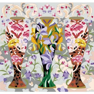 ボタニカルパズルぬりえ 【08】麗し三姉妹 完成見本