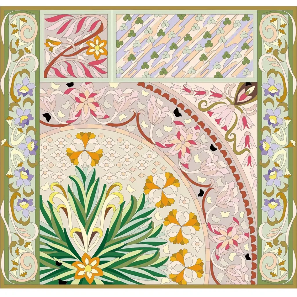 ボタニカルパズルぬりえ 【09】花飾抄 完成見本