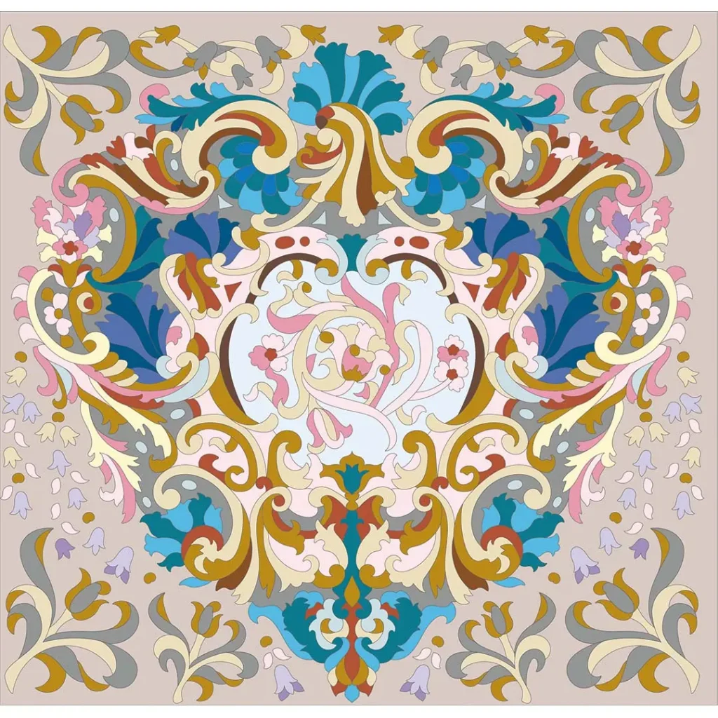 ボタニカルパズルぬりえ 【10】花は語らず 完成見本