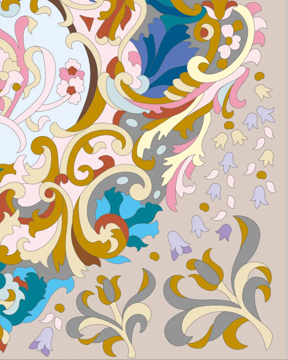 ボタニカルパズルぬりえ 【10】花は語らず 完成見本 右下