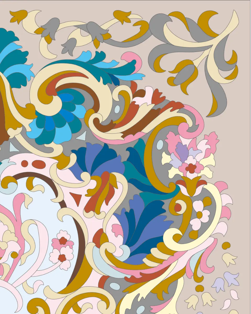 ボタニカルパズルぬりえ 【10】花は語らず 完成見本 右上