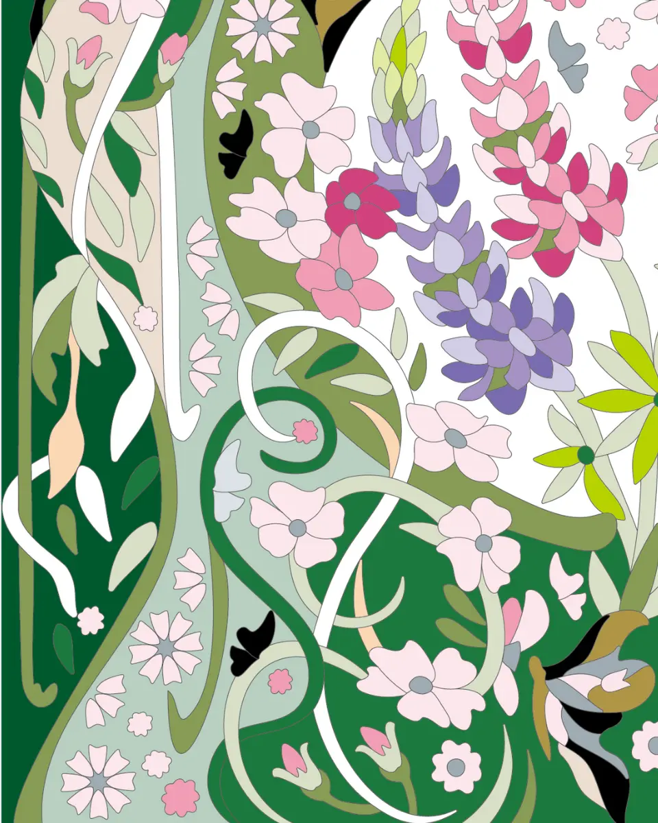 ボタニカルパズルぬりえ 【11】蜜香 完成見本 左下