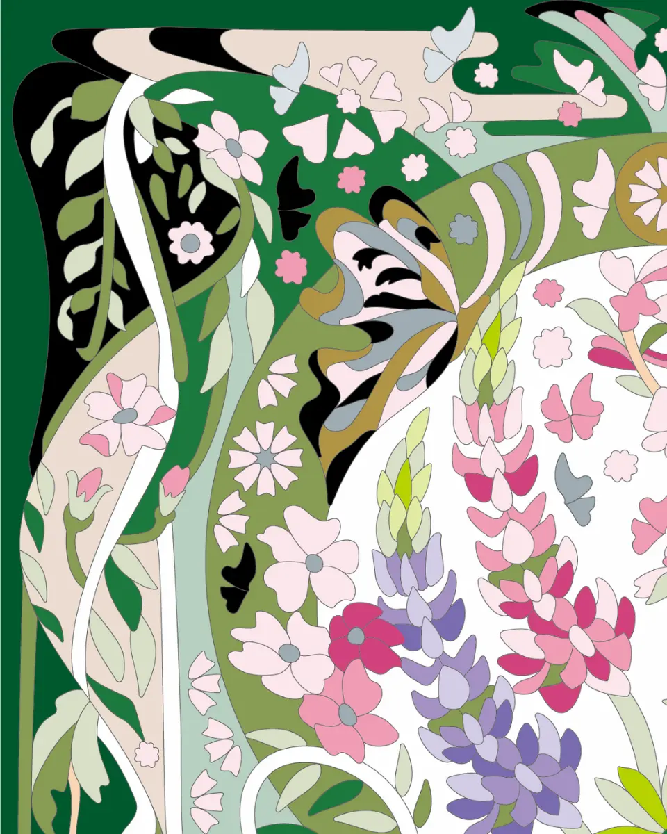 ボタニカルパズルぬりえ 【11】蜜香 完成見本 左上