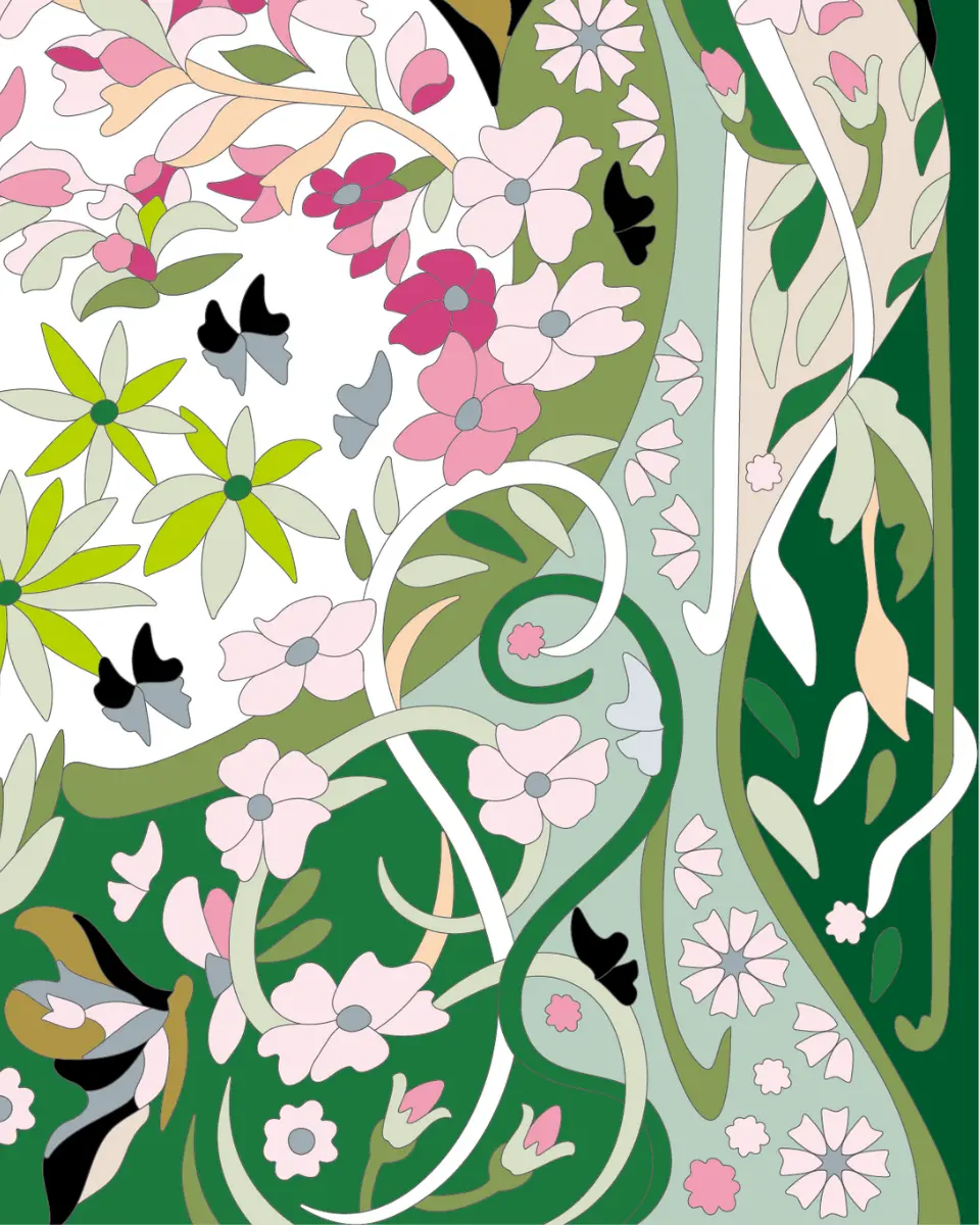 ボタニカルパズルぬりえ 【11】蜜香 完成見本 右下