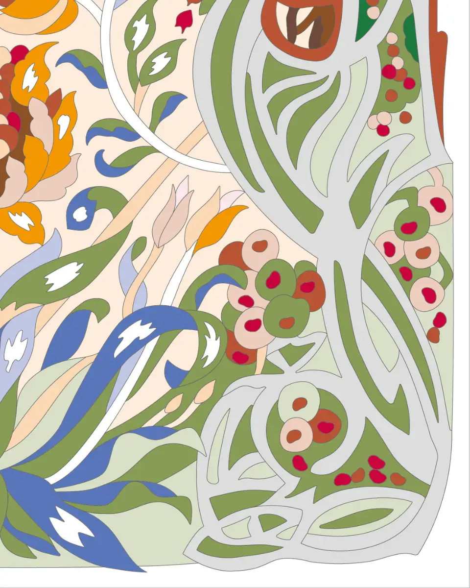 ボタニカルパズルぬり【13】たわわの刻 完成見本 右下