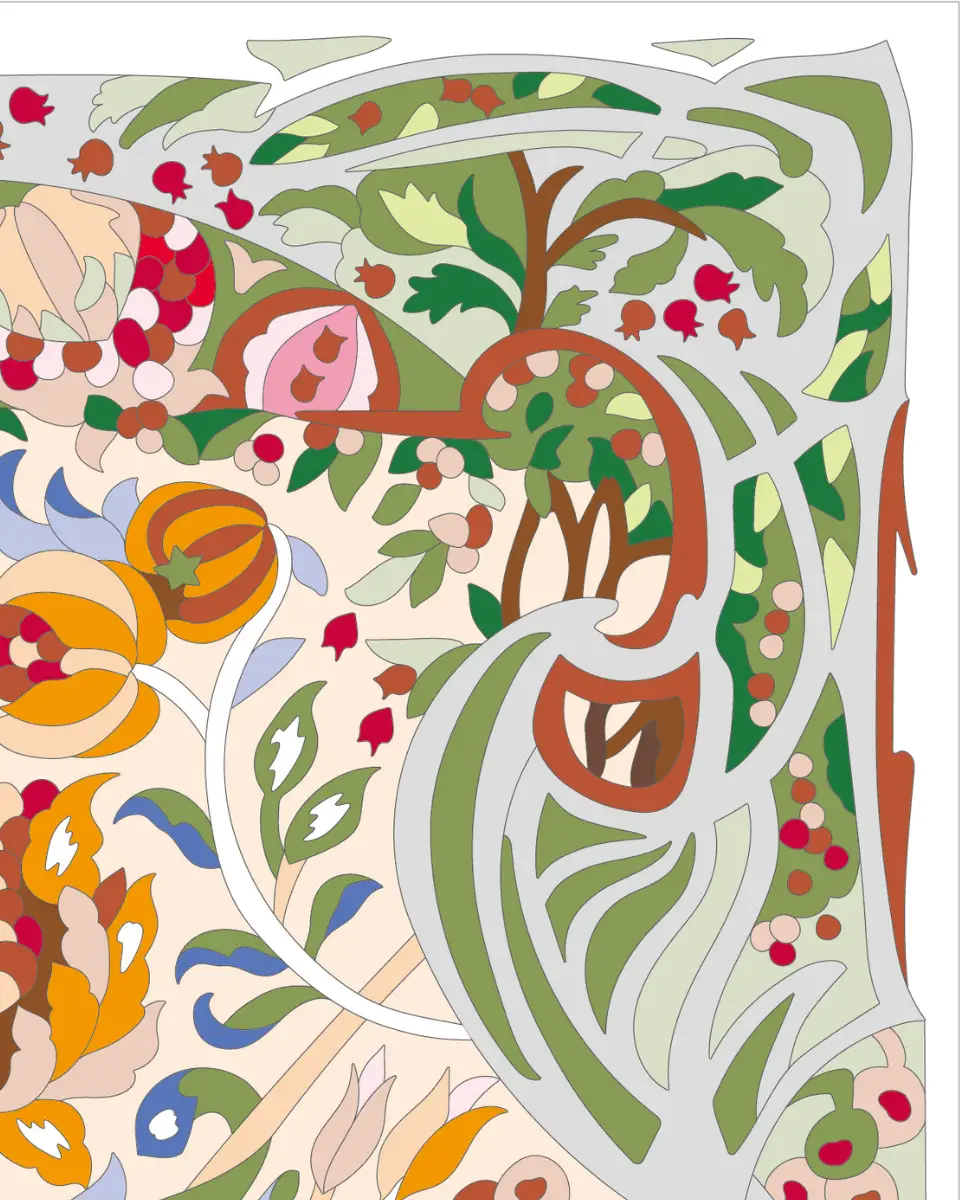 ボタニカルパズルぬり【13】たわわの刻 完成見本 右上