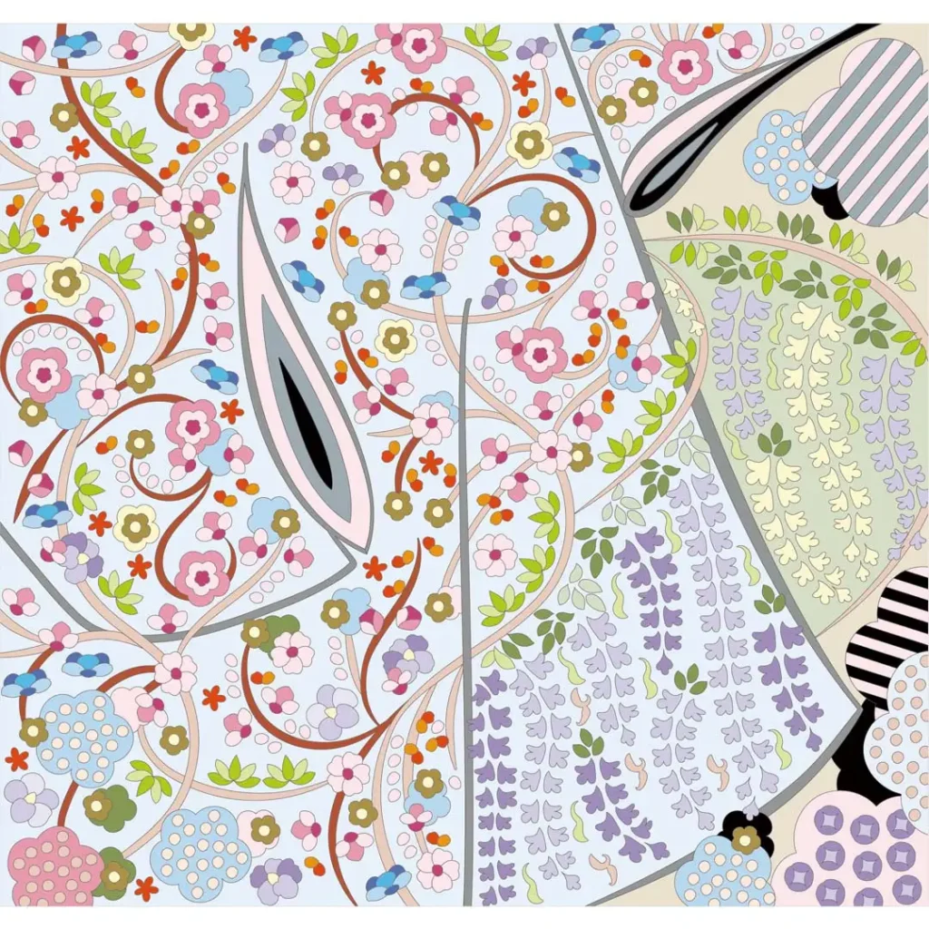 ボタニカルパズルぬりえ【14】はなうた 完成見本