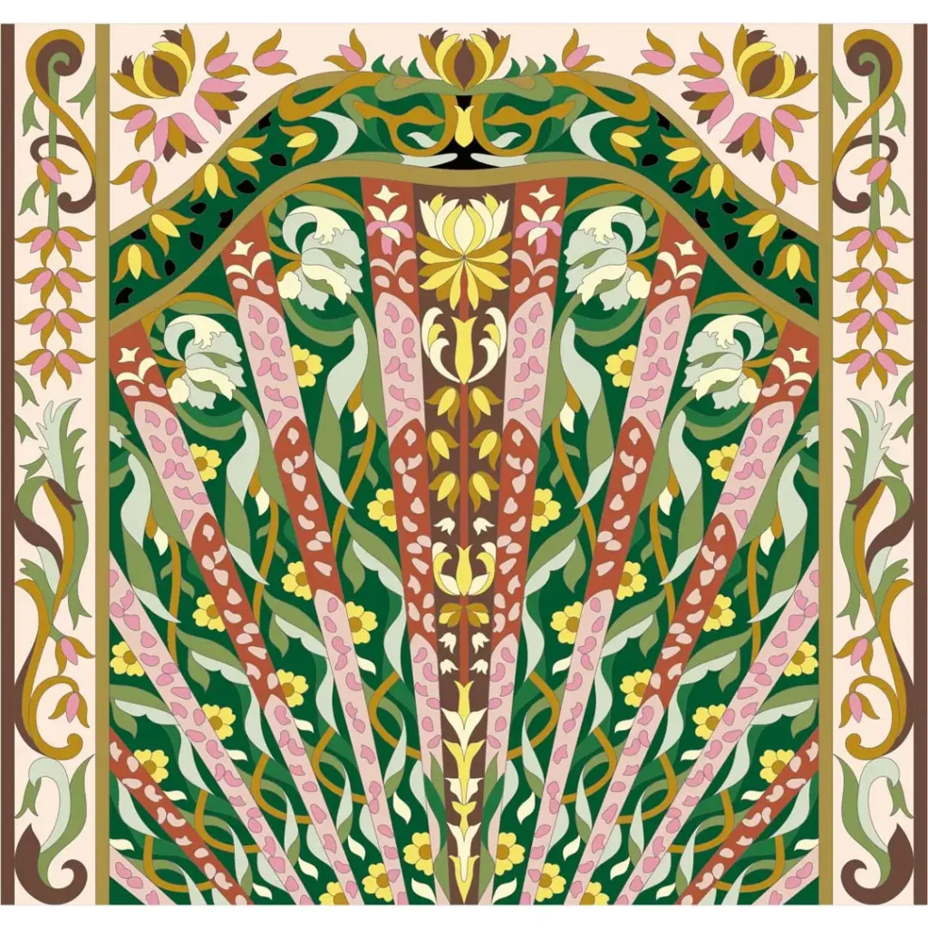 ボタニカルパズルぬりえ【15】扇姫 完成見本