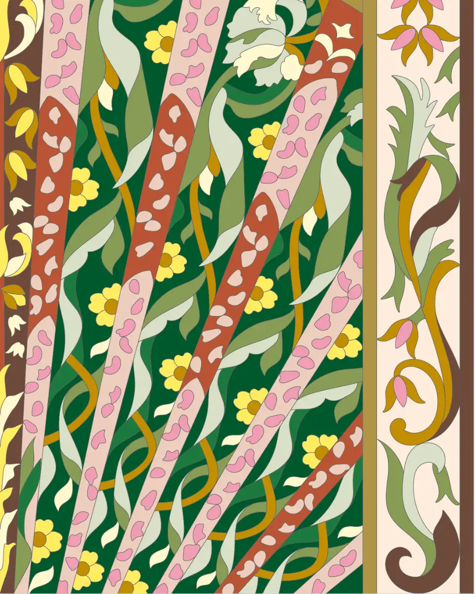 ボタニカルパズルぬりえ【15】扇姫 完成見本 右下