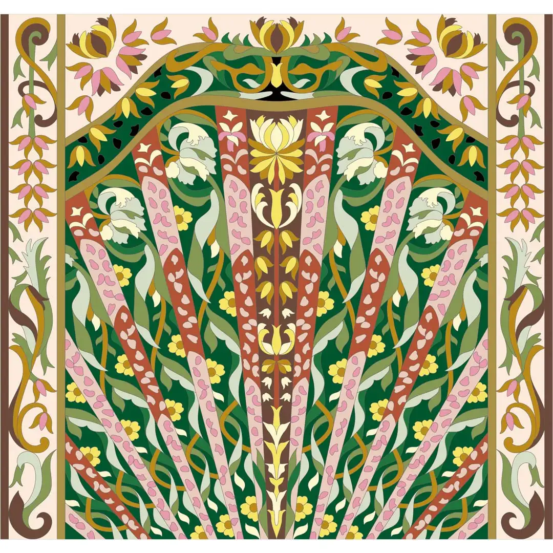 ボタニカルパズルぬりえ【15】扇姫 完成見本