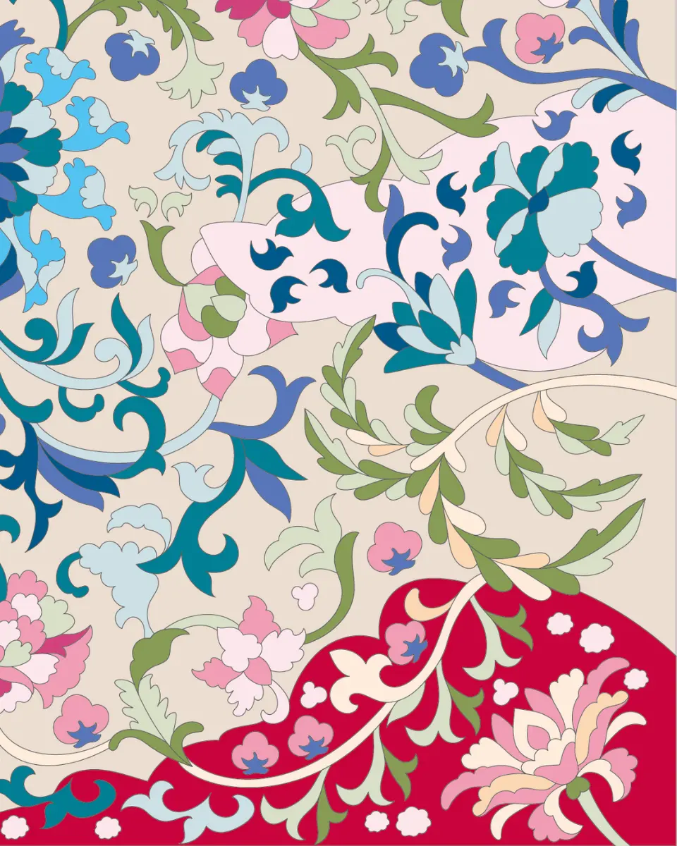 ボタニカルパズルぬりえ 【18】遥宮 完成見本 右下