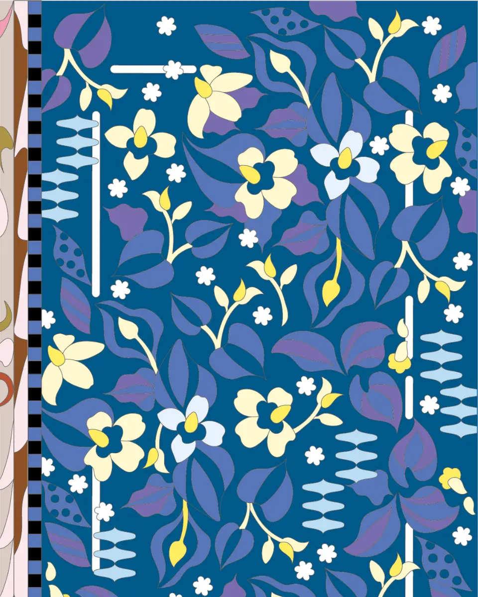 ボタニカルパズルぬりえ 【19】夢芝居 完成見本　右上