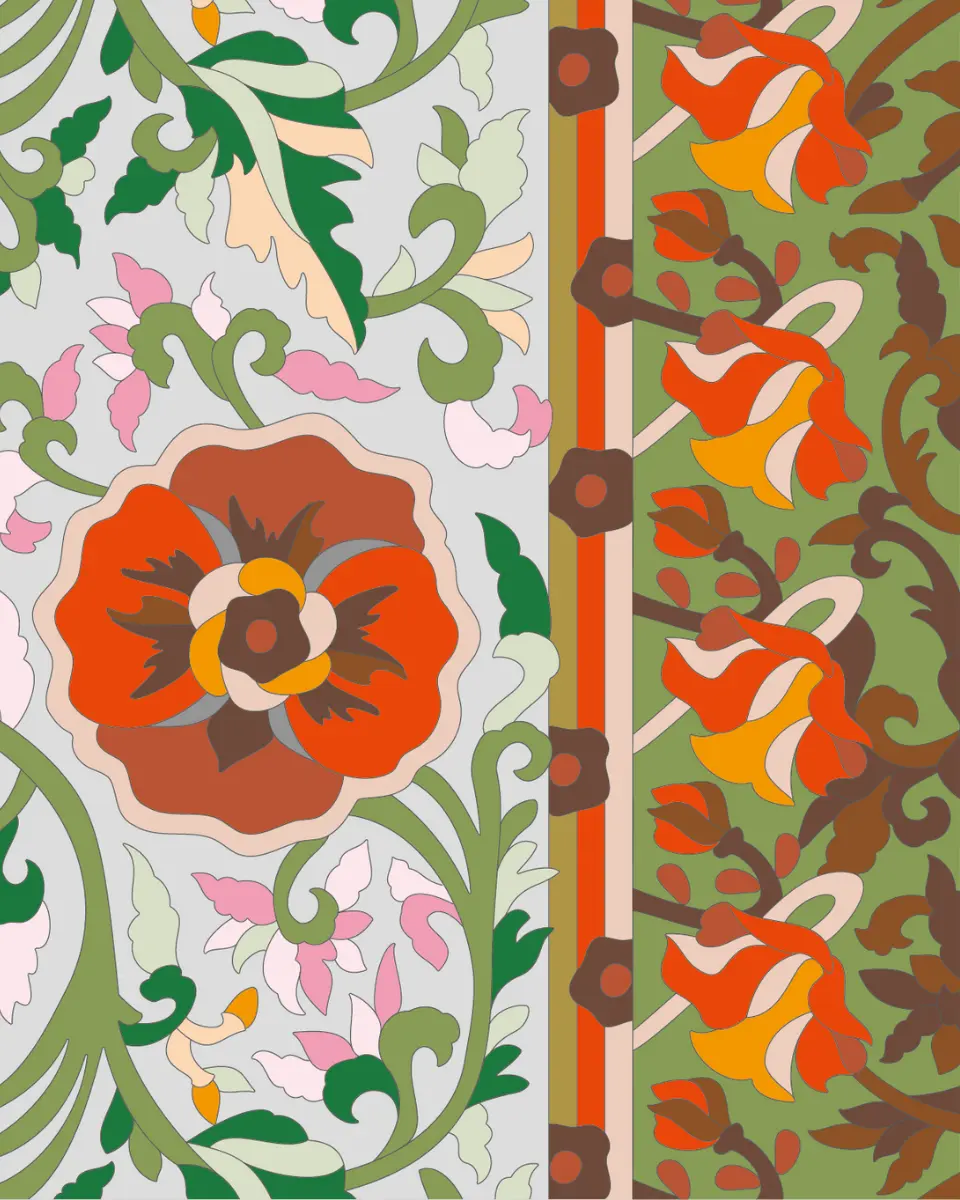 ボタニカルパズルぬりえ 【21】虞美人草 完成見本 右下