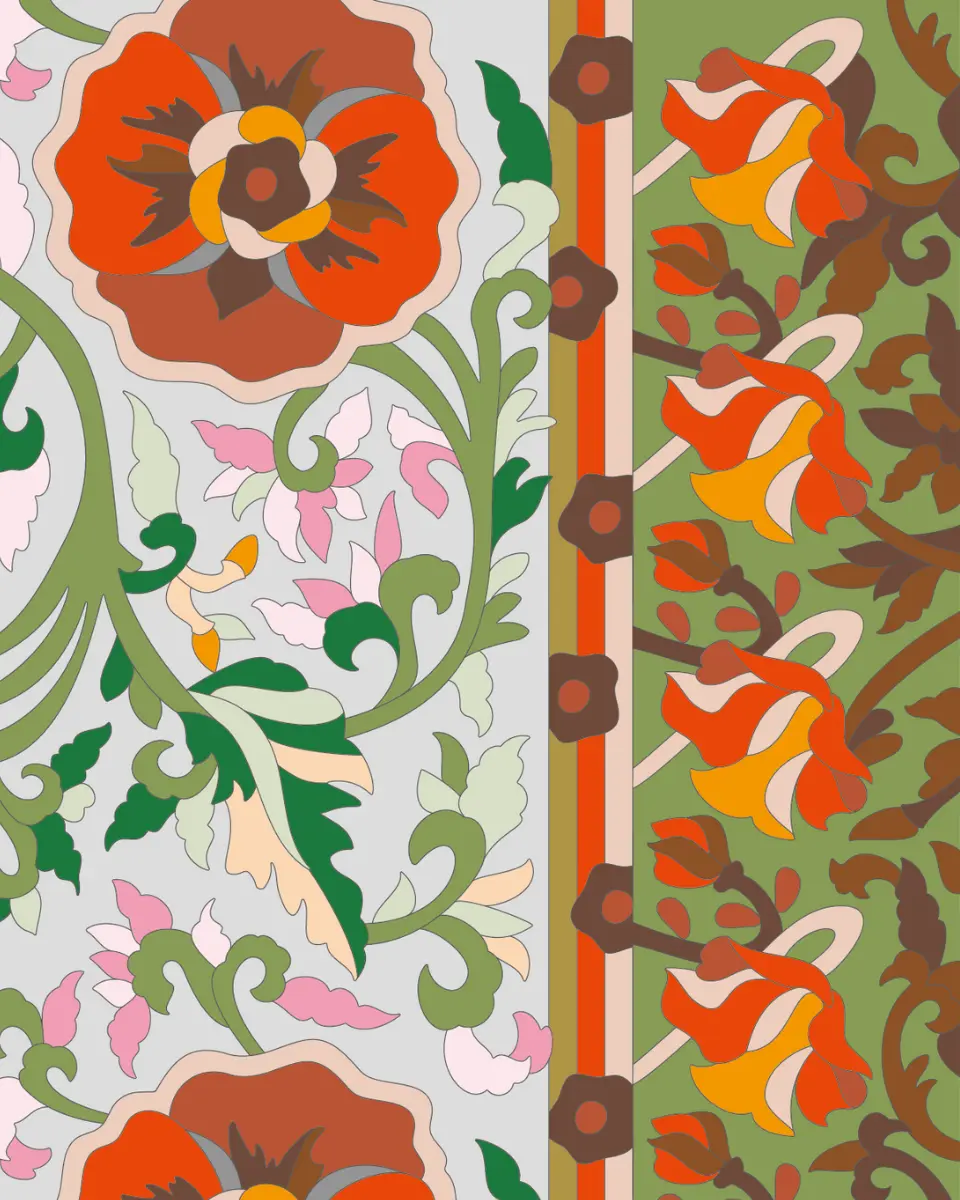 ボタニカルパズルぬりえ 【21】虞美人草 完成見本 右上