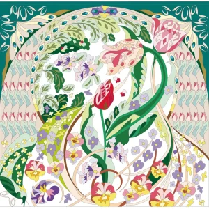 ボタニカルパズルぬりえ 【24】チューリップのロンド 完成見本