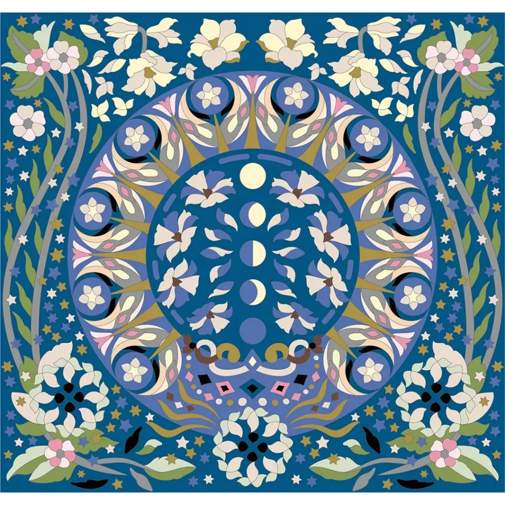 ボタニカルパズルぬりえ 【25】宙花 完成見本