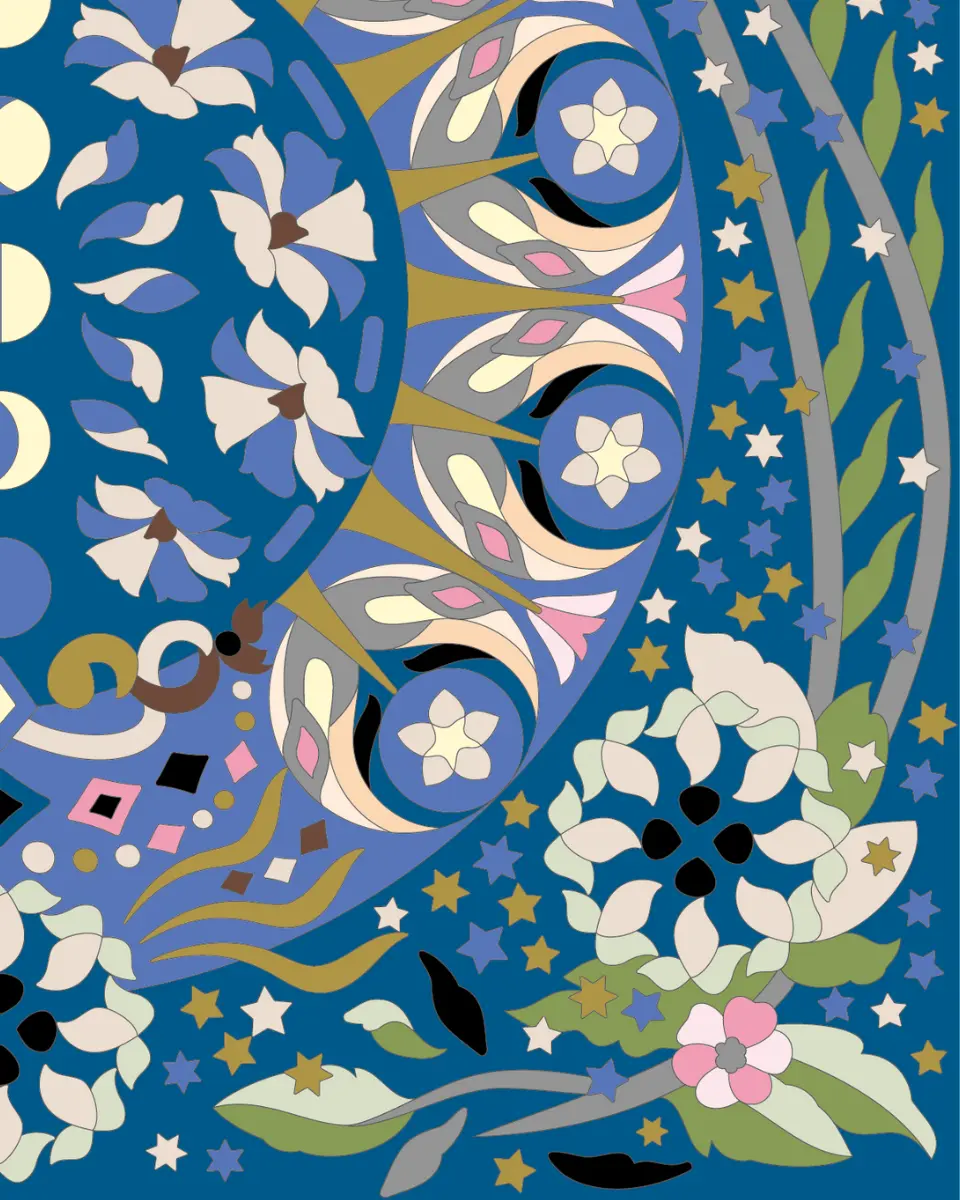 ボタニカルパズルぬりえ 【25】宙花 完成見本 右下