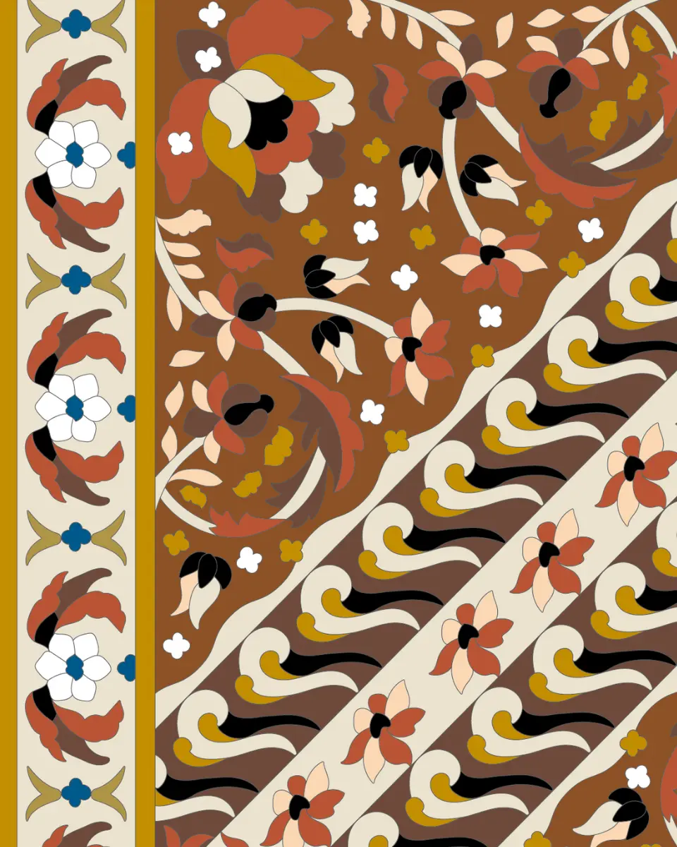 ボタニカルパズルぬりえ【26】ジャワの芳香 完成見本 左上