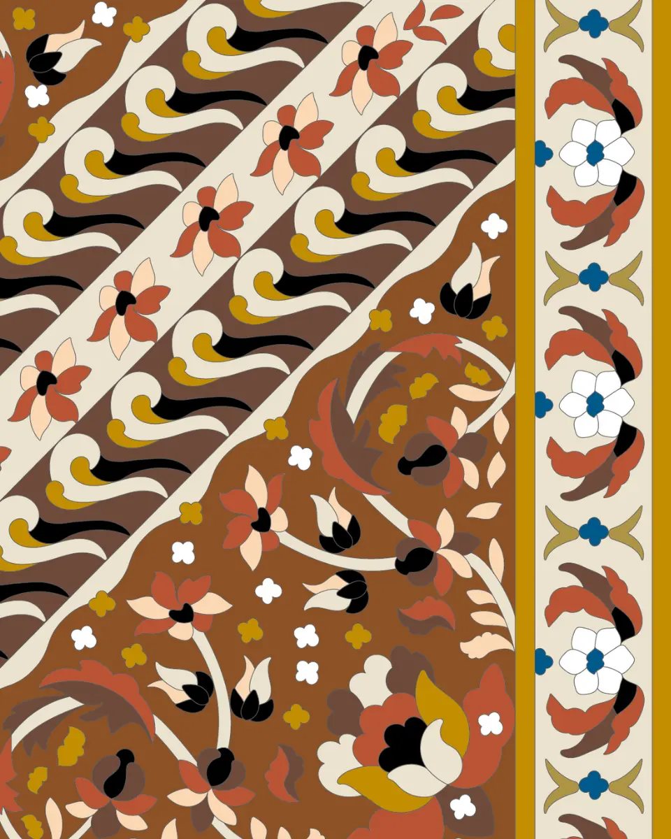 ボタニカルパズルぬりえ【26】ジャワの芳香 完成見本 右上