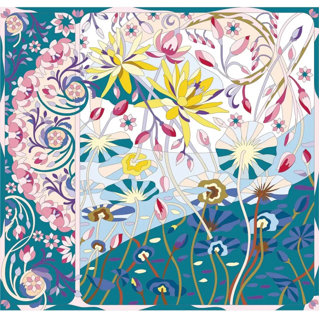 ボタニカルパズルぬりえ【27】光をたどって 完成見本