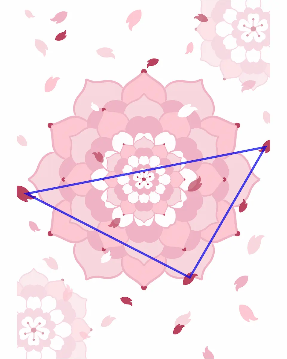 桜の曼荼羅塗り方のコツ 三角構図
