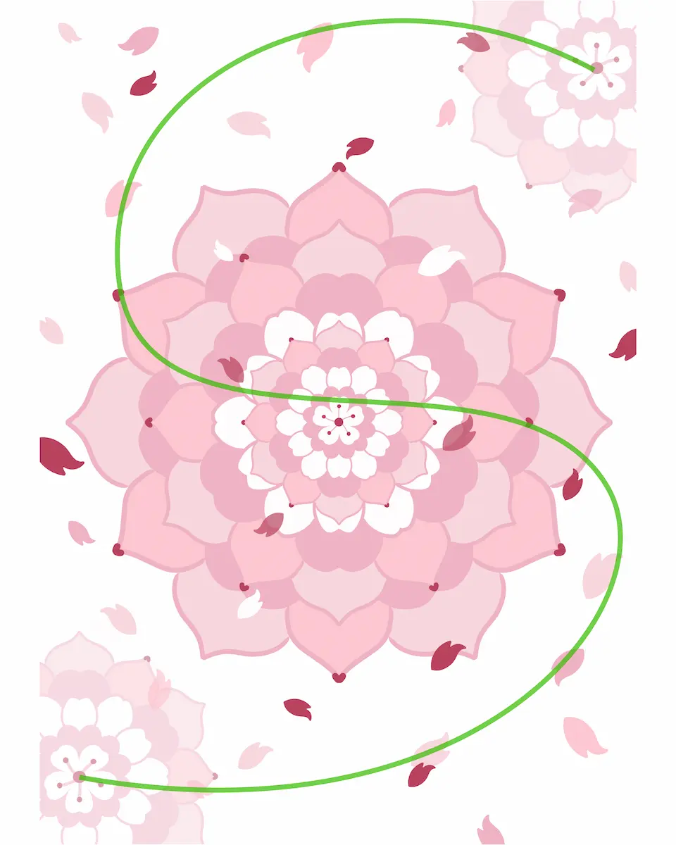 桜の曼荼羅塗り方のコツ S字