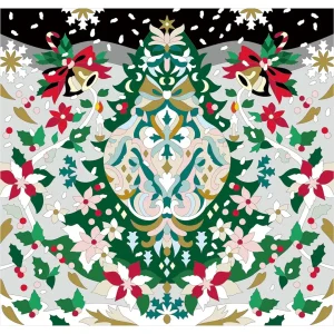 ボタニカルパズルぬりえ 【30】雪夜のデコール 完成見本