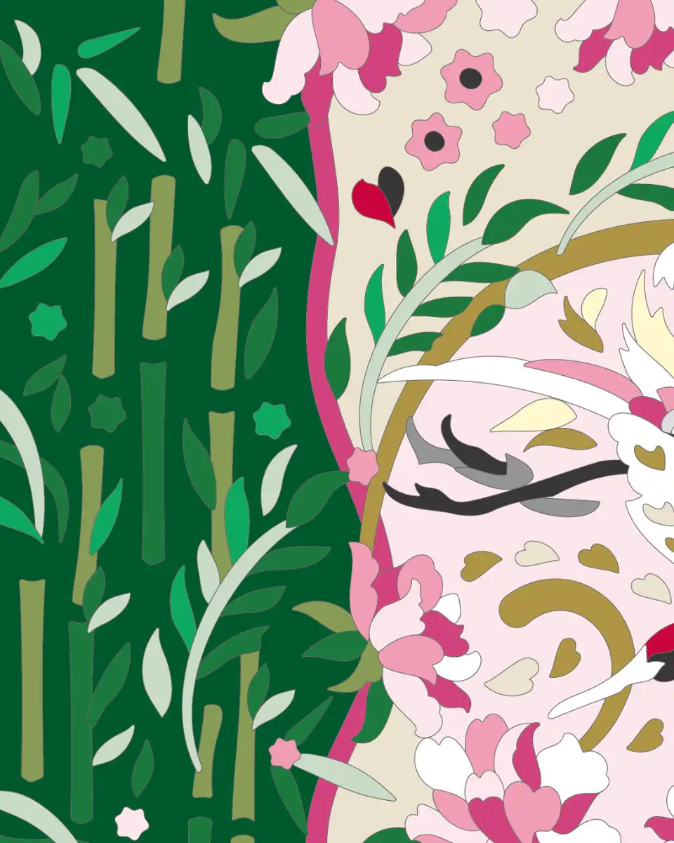 ボタニカルパズルぬりえ 【32】きみのそばへ 完成見本 左上