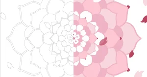 花びら舞い散る 桜の曼荼羅塗り絵 2026