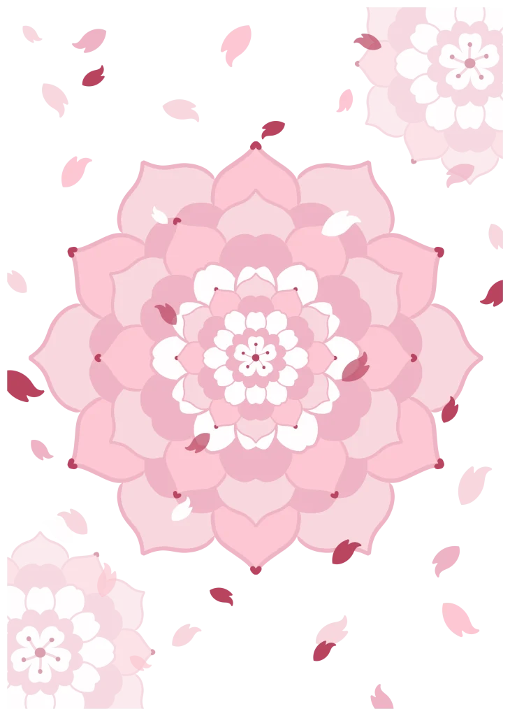 桜の曼荼羅塗り絵イメージ